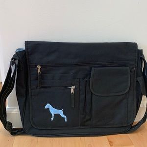 NWOT Laptop or book bag (black with baby blue inside lining)
